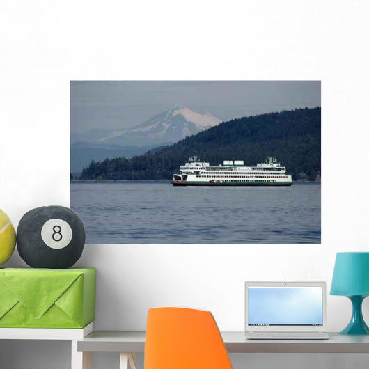 Ferry with Mt Baker Wall Decal