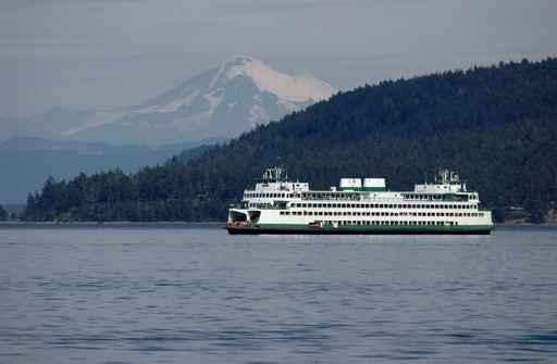 Ferry with Mt Baker Wall Decal