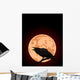 Crow Croaks Against a Full Moon Wall Mural