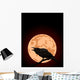 Crow Croaks Against a Full Moon Wall Mural