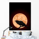 Crow Croaks Against a Full Moon Wall Mural