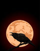 Crow Croaks Against a Full Moon Wall Mural