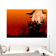 Halloween Background With Haunted House Wall Mural