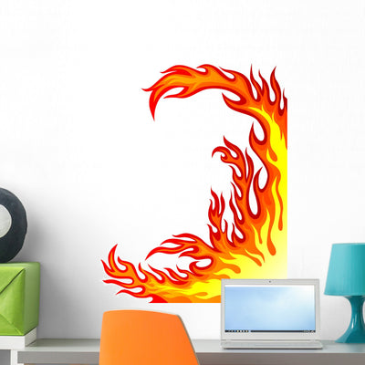 Fire shown on a wall