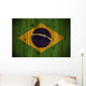 Wooden Brazil flag Wall Mural