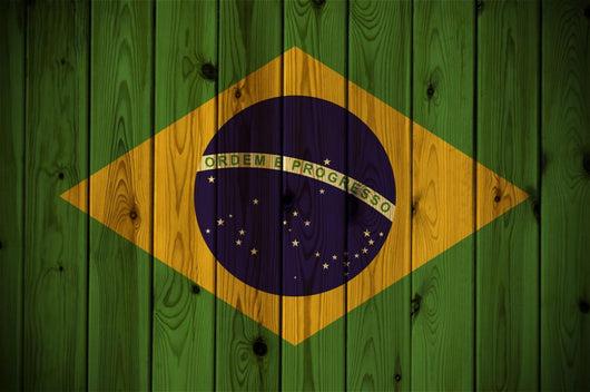 Wooden Brazil flag Wall Mural