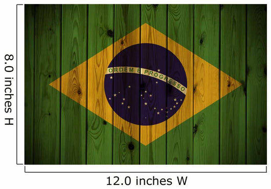Wooden Brazil flag Wall Mural