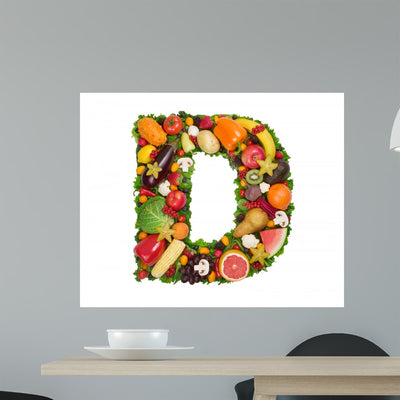 Healthy Letter D Wall Decal shown on a wall