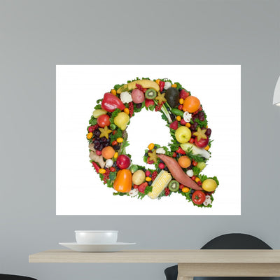 Healthy Letter Q Wall Decal shown on a wall