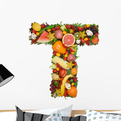 Alphabet Health T Wall Decal shown on a wall