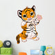 Cute Playful Tiger Cub Wall Decal