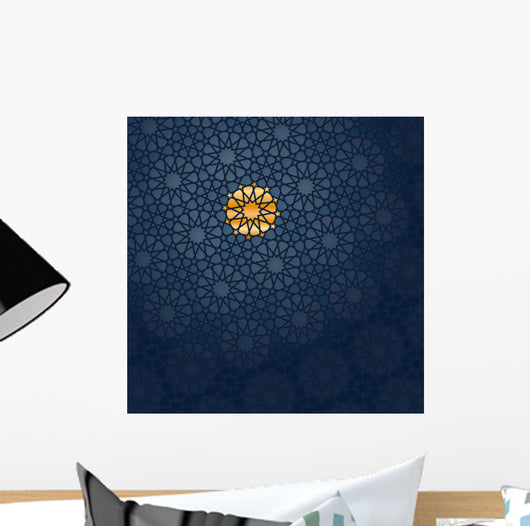 Blue Arabesque Wall Mural