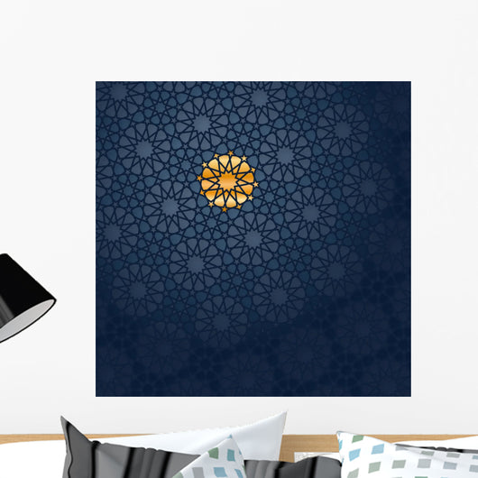Blue Arabesque Wall Mural