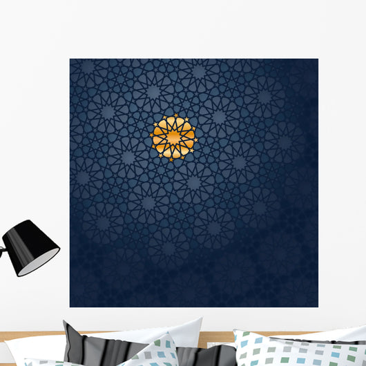 Blue Arabesque Wall Mural