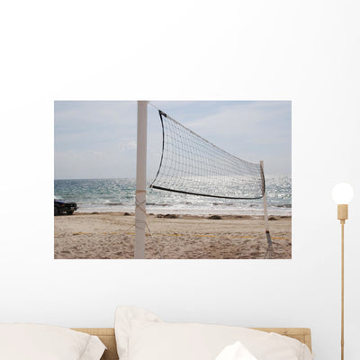 Beach Volleyball Wall Mural shown on a wall