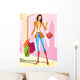 Fashion Shopping Girls with Wall Mural