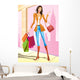 Fashion Shopping Girls with Wall Mural
