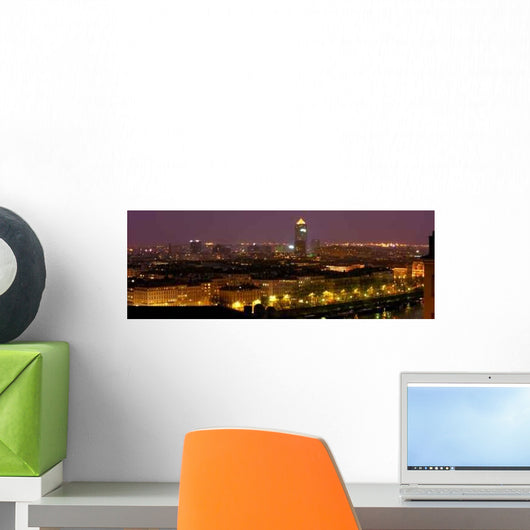 Panorama Nocturne Lyon Wall Decal