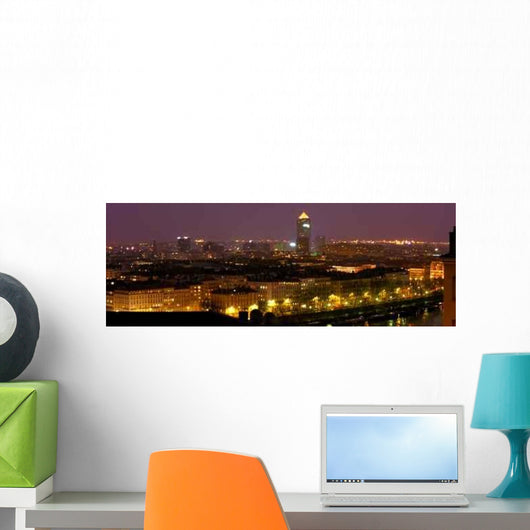 Panorama Nocturne Lyon Wall Decal