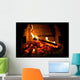 Burning Fire in the Fireplace Wall Mural