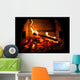 Burning Fire in the Fireplace Wall Mural