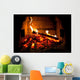Burning Fire in the Fireplace Wall Mural