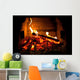 Burning Fire in the Fireplace Wall Mural