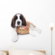 A Saint Bernard puppy with rescue barrel around the neck Wall Decal