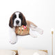 A Saint Bernard puppy with rescue barrel around the neck Wall Decal