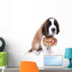 A Saint Bernard puppy with rescue barrel around the neck Wall Decal