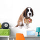 A Saint Bernard puppy with rescue barrel around the neck Wall Decal