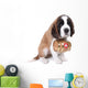 A Saint Bernard puppy with rescue barrel around the neck Wall Decal