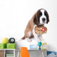 A Saint Bernard puppy with rescue barrel around the neck Wall Decal