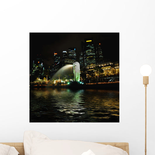 Merlion Singapore by Night Wall Mural