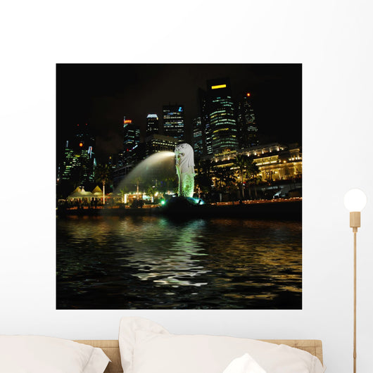 Merlion Singapore by Night Wall Mural