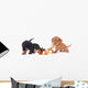 dachshund puppies and New Year gift Wall Decal
