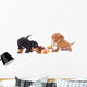 dachshund puppies and New Year gift Wall Decal