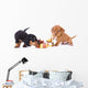 dachshund puppies and New Year gift Wall Decal