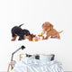 dachshund puppies and New Year gift Wall Decal