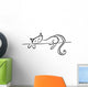 Silhouette of a lying black cat Wall Decal