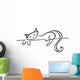 Silhouette of a lying black cat Wall Decal