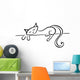 Silhouette of a lying black cat Wall Decal