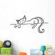 Silhouette of a lying black cat Wall Decal