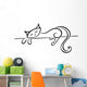 Silhouette of a lying black cat Wall Decal