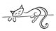 Silhouette of a lying black cat Wall Decal