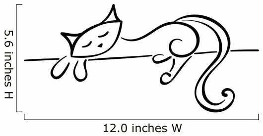Silhouette of a lying black cat Wall Decal