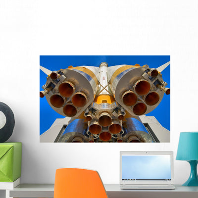 Details Space Rocket Engine Wall Mural shown on a wall