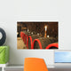 wine glass and candlelight. Wall Mural