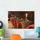wine glass and candlelight. Wall Mural