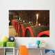 wine glass and candlelight. Wall Mural